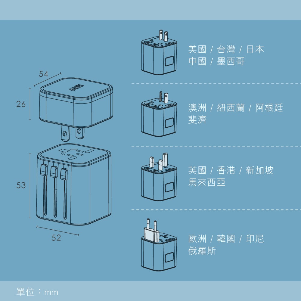 KINYO多合一旅行萬國轉接頭10